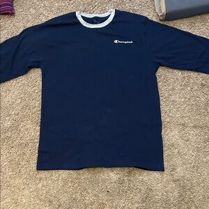 Champion Navy and Gray Crew Neck Tee